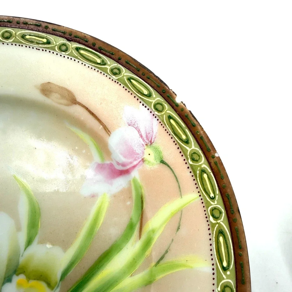 Hand Painted Nippon Floral Plates 6.25